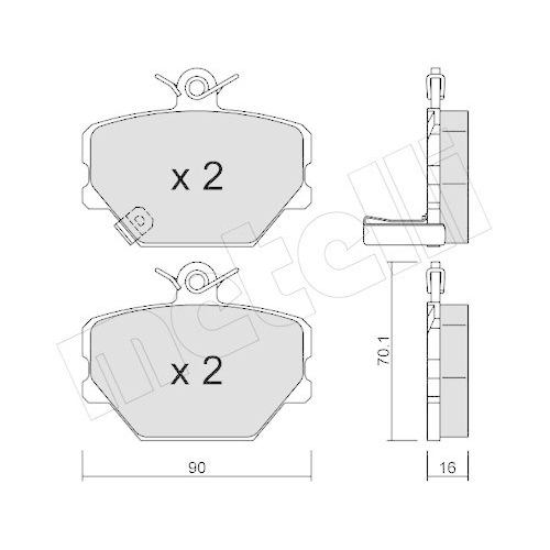 Bremsbelagsatz Scheibenbremse Metelli 22-0341-0 f&uuml;r Mercedes Benz Smart