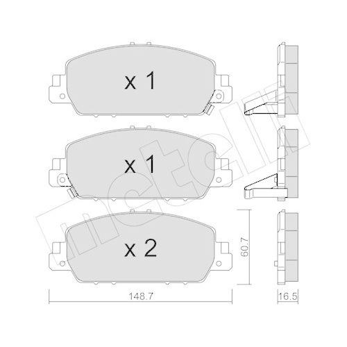 Bremsbelagsatz Scheibenbremse Metelli 22-1083-0 für Honda Vorderachse