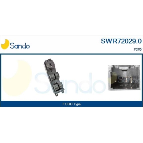 Schalter Fensterheber Sando SWR72029.0 f&uuml;r Ford