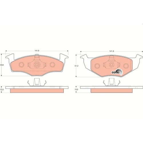 Bremsbelagsatz Scheibenbremse Trw GDB1306 Cotec f&uuml;r Seat Skoda VW Audi
