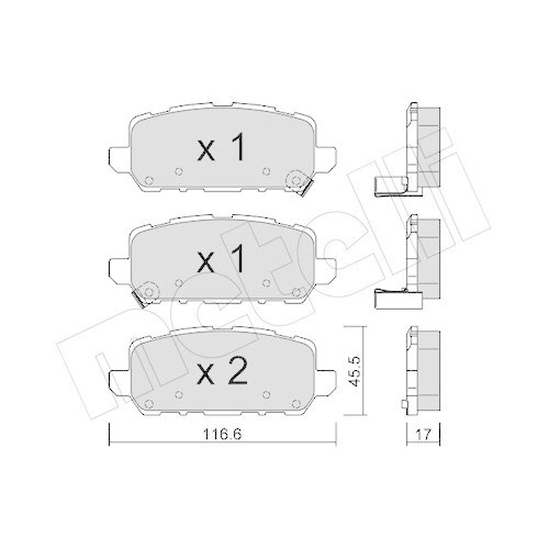 Bremsbelagsatz Scheibenbremse Metelli 22-1084-0 f&uuml;r Honda Hinterachse