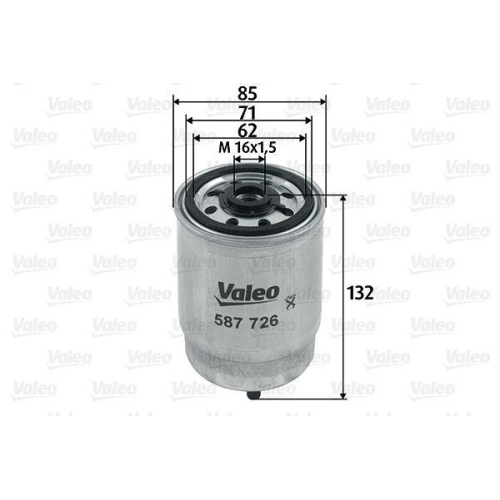Kraftstofffilter Valeo 587726 f&uuml;r Bedford Citro&euml;n Fiat Innocenti Opel Peugeot AC