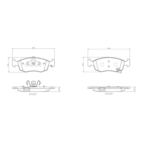Bremsbelagsatz Scheibenbremse Brembo P11031 Prime Line f&uuml;r Fiat Lancia