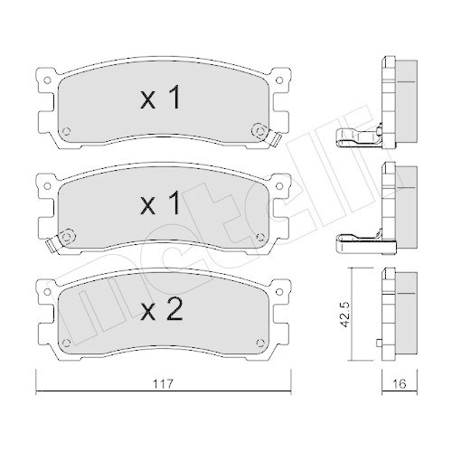 Bremsbelagsatz Scheibenbremse Metelli 22-0478-0 f&uuml;r Mazda Hinterachse