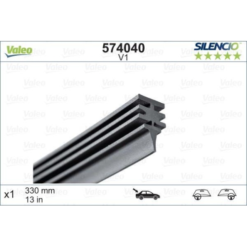 Wischgummi Valeo 574040 Silencio Conventional Single für Hinten