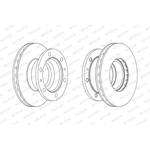 Bremsscheibe Ferodo FCR105A Premier f&uuml;r Iveco Opel Vauxhall Hinterachse