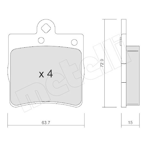 Bremsbelagsatz Scheibenbremse Metelli 22-0343-0 f&uuml;r Chrysler Mercedes Benz