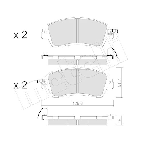 Bremsbelagsatz Scheibenbremse Metelli 22-1085-0 f&uuml;r Mazda Nissan Vorderachse