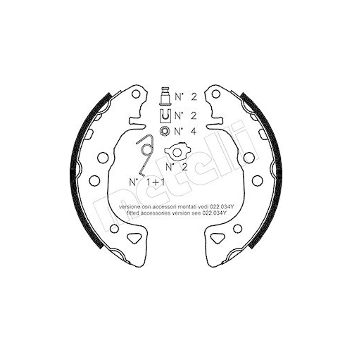 Bremsbackensatz Metelli 53-0021K f&uuml;r Citro&euml;n Peugeot Hinterachse