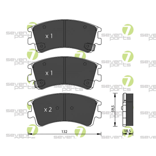 Bremsbelagsatz Scheibenbremse 7 Seven Parts SVP22610 f&uuml;r Mazda 1. Vorderachse