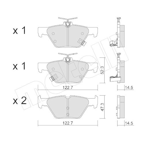 Bremsbelagsatz Scheibenbremse Metelli 22-1087-0 f&uuml;r Subaru Hinterachse