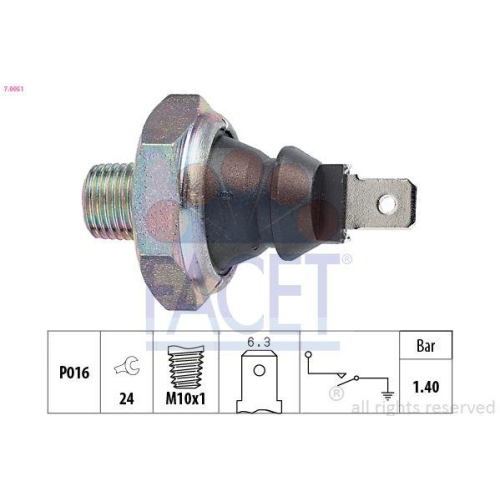 &Ouml;ldruckschalter Facet 7.0051 Made In Italy - Oe Equivalent f&uuml;r Audi VW