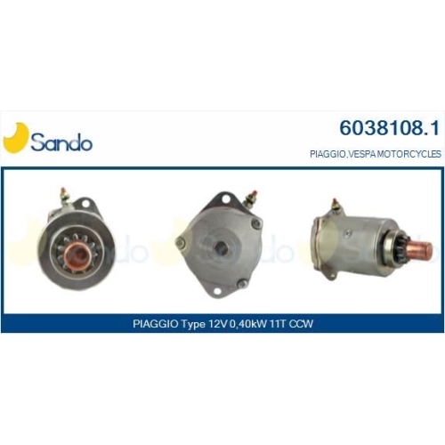 Starter Sando 6038108.1 f&uuml;r Piaggio Piaggio Motorcycles