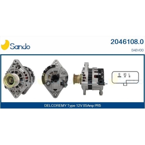 Generator Sando 2046108.0 f&uuml;r Daewoo