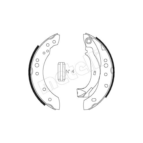 Bremsbackensatz Metelli 53-0025 f&uuml;r Peugeot Hinterachse
