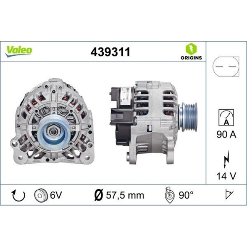 Generator Valeo 439311 Valeo Origins New Oe Technologie f&uuml;r Audi Seat Skoda VW