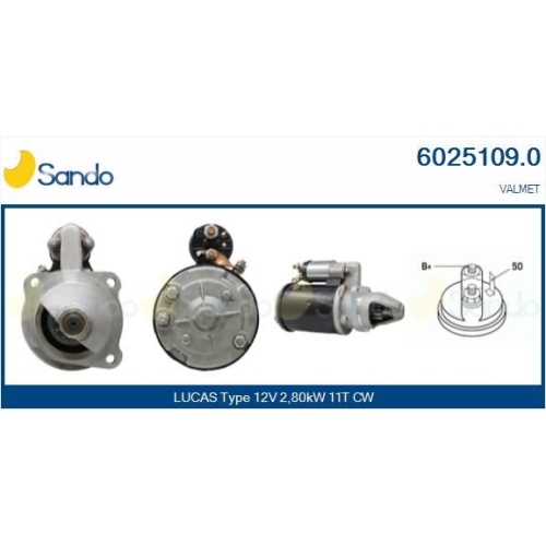 Starter Sando 6025109.0 für Fiat Valmet Zetor