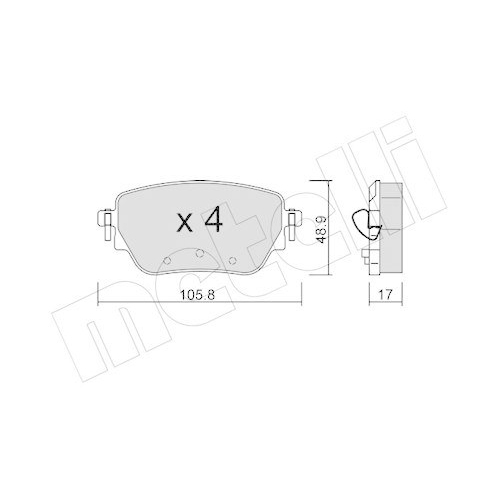 Bremsbelagsatz Scheibenbremse Metelli 22-1195-0 f&uuml;r Mercedes Benz Mercedes Benz
