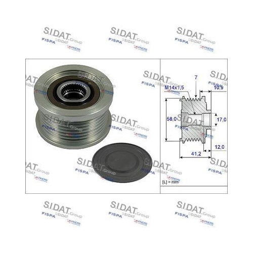 Generatorfreilauf Sidat 455229 f&uuml;r Toyota Ika