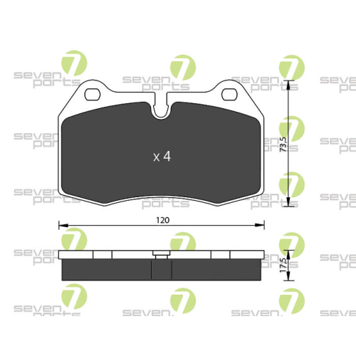 Bremsbelagsatz Scheibenbremse 7 Seven Parts SVP22670 f&uuml;r Bmw Mini Nissan