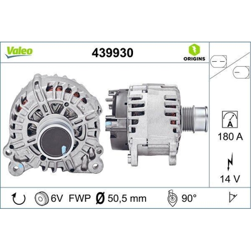 Generator Valeo 439930 Valeo Origins - New O.e. Technologie f&uuml;r Audi Seat Skoda