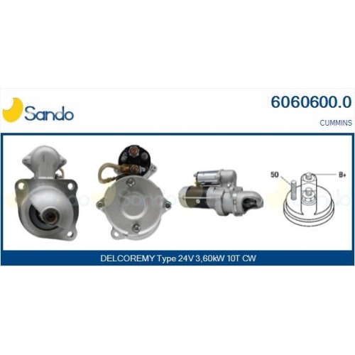 Starter Sando 6060600.0 f&uuml;r Volvo Cummins