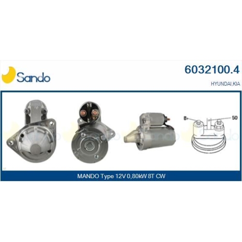 Starter Sando 6032100.4 für Hyundai Kia