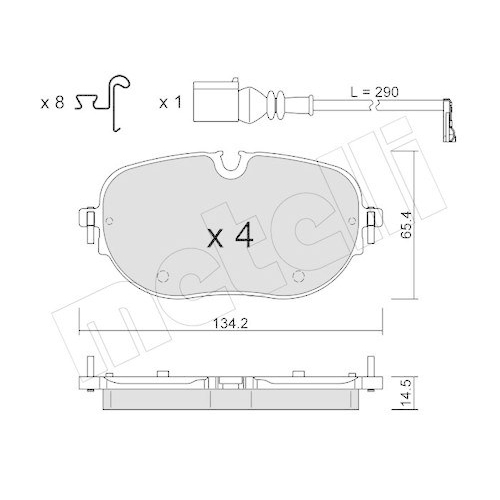 Bremsbelagsatz Scheibenbremse Metelli 22-1318-0 f&uuml;r VW Cupra Vorderachse