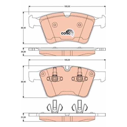 Bremsbelagsatz Scheibenbremse Trw GDB1797 Cotec f&uuml;r Mercedes Benz Mercedes Benz