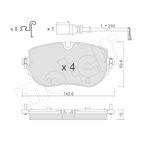 Bremsbelagsatz Scheibenbremse Metelli 22-1319-0 f&uuml;r Audi Skoda VW Cupra