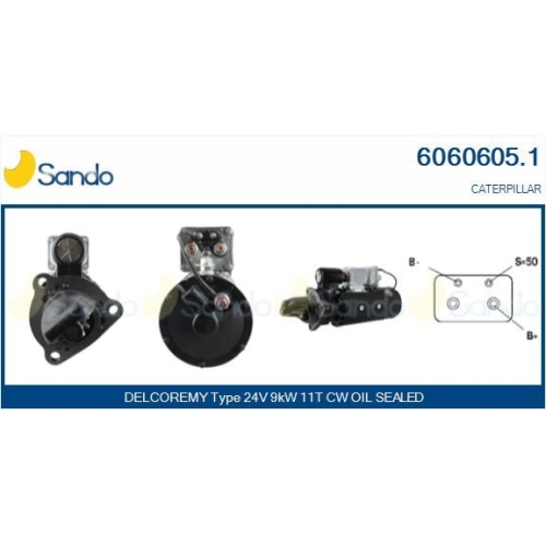 Starter Sando 6060605.1 f&uuml;r Cummins John Deere Caterpillar Fiatallis