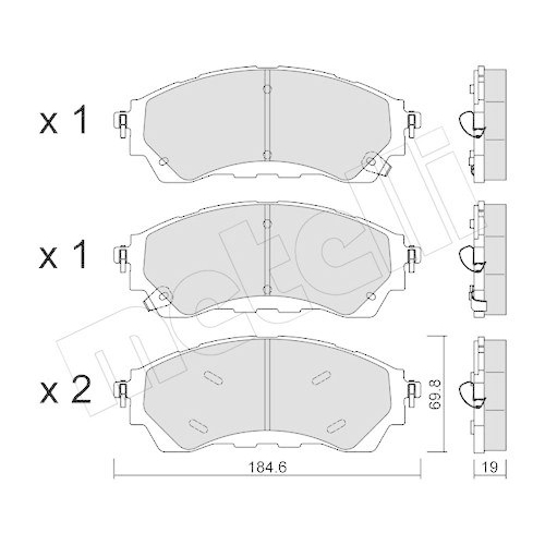 Bremsbelagsatz Scheibenbremse Metelli 22-1343-0 für Ford Vorderachse