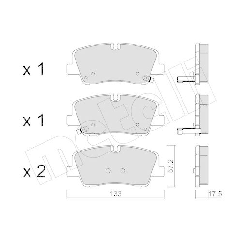 Bremsbelagsatz Scheibenbremse Metelli 22-1095-0 f&uuml;r Hyundai Hinterachse