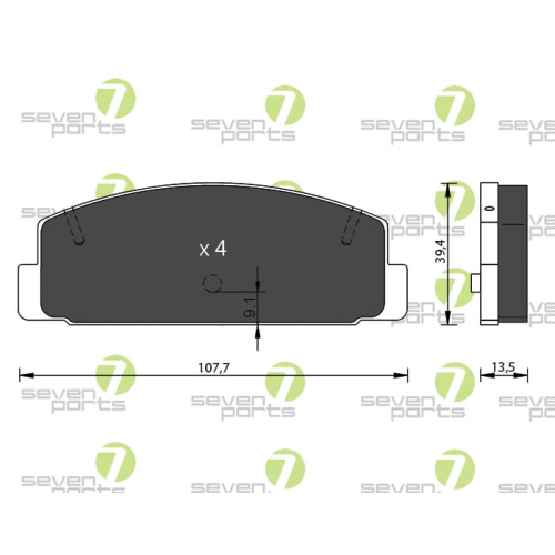 Bremsbelagsatz Scheibenbremse 7 Seven Parts SVP22750 f&uuml;r Mazda 1. Hinterachse
