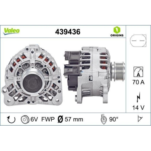 Generator Valeo 439436 Valeo Origins New Oe Technologie f&uuml;r Audi Seat Skoda VW