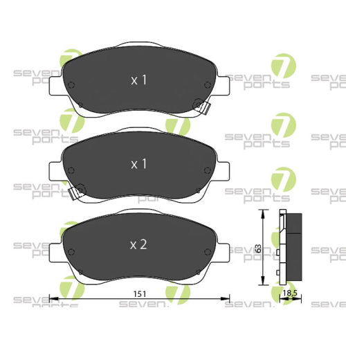 Bremsbelagsatz Scheibenbremse 7 Seven Parts SVP22760 f&uuml;r Lexus Toyota