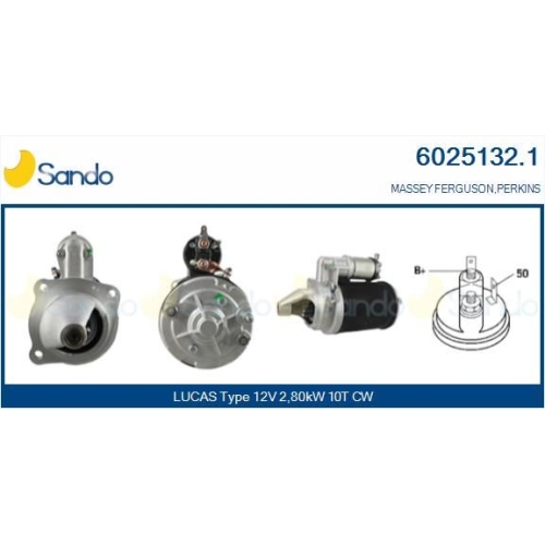 Starter Sando 6025132.1 f&uuml;r Subaru Massey Ferguson Perkins Jcb Agco