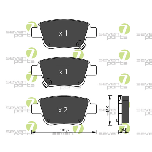 Bremsbelagsatz Scheibenbremse 7 Seven Parts SVP22770 f&uuml;r Lexus Toyota