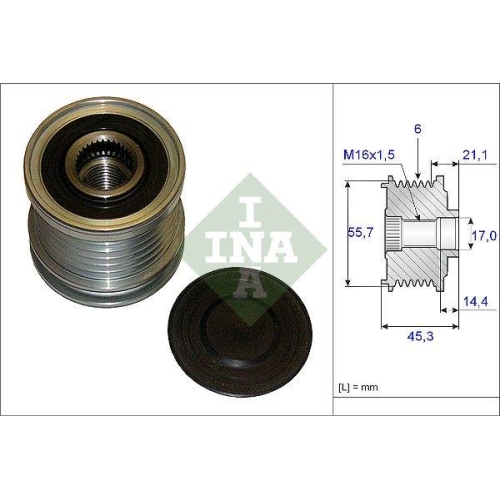 Generatorfreilauf Ina 535 0036 10 für Audi Seat Skoda VW