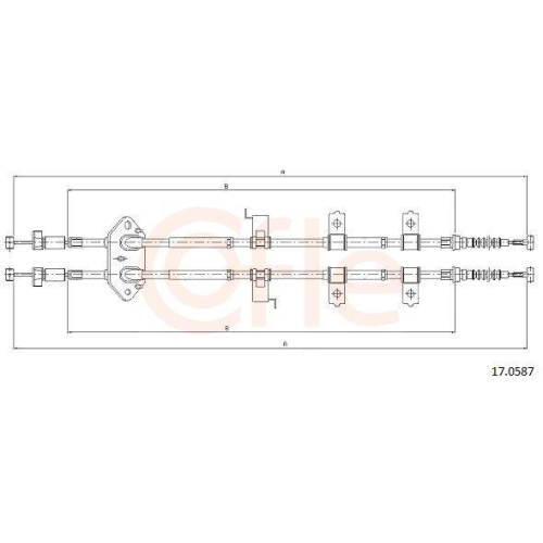 Seilzug Feststellbremse Cofle 17.0587 für Mazda Hinten