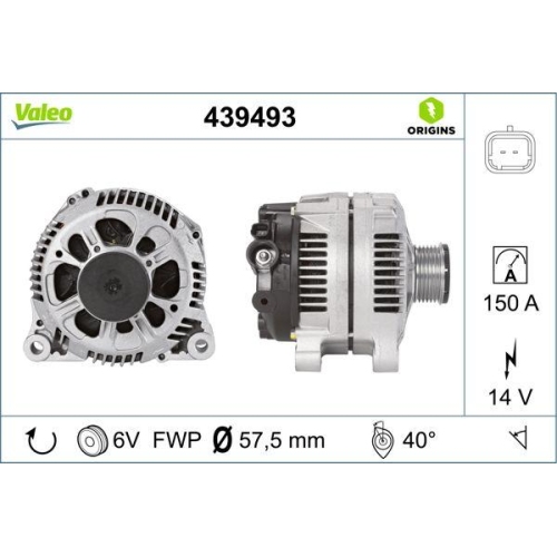 Generator Valeo 439493 Valeo Origins New Oe Technologie f&uuml;r Citro&euml;n Peugeot