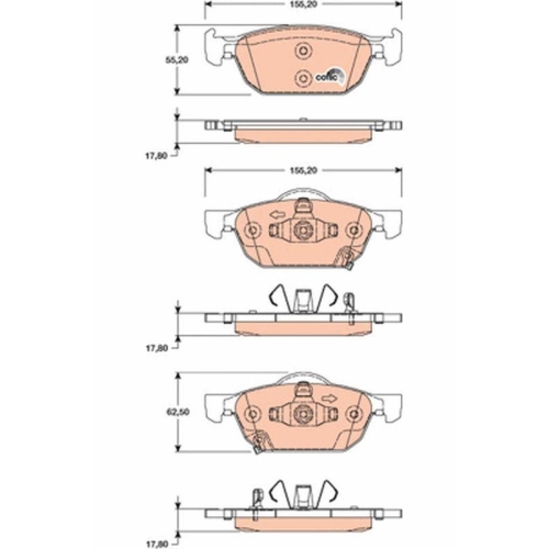 Bremsbelagsatz Scheibenbremse Trw GDB3476 Cotec f&uuml;r Honda Vorderachse