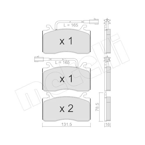 Bremsbelagsatz Scheibenbremse Metelli 22-1100-0 f&uuml;r Alfa Romeo Vorderachse