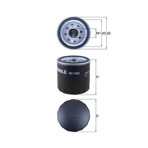 &Ouml;lfilter Mahle OC 1252 f&uuml;r Citro&euml;n Fiat Ford Peugeot Rover Land Rover
