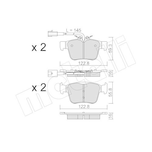 Bremsbelagsatz Scheibenbremse Metelli 22-1101-0 f&uuml;r Alfa Romeo Maserati
