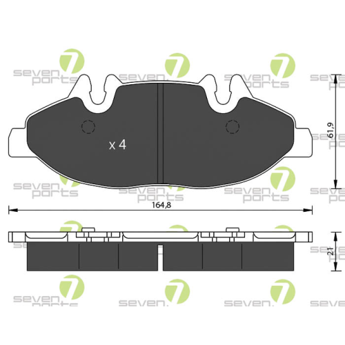 Bremsbelagsatz Scheibenbremse 7 Seven Parts SVP22820 f&uuml;r Mercedes Benz
