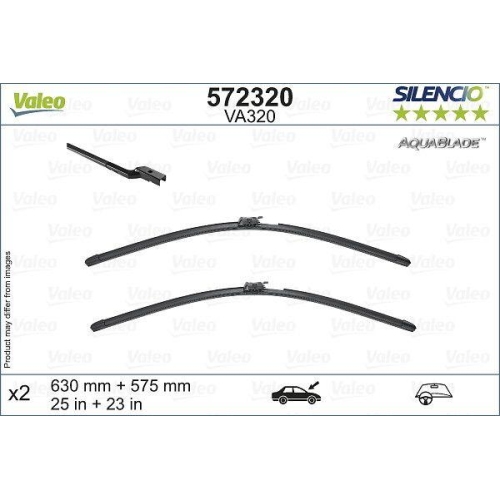 Wischblatt Valeo 572320 Silencio Aquablade Set für Mercedes Benz Mercedes Benz