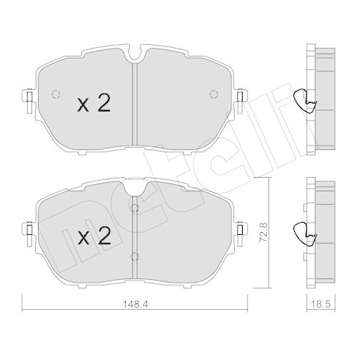Brake Pad Set Disc Brake Metelli 22-1105-0 for Citro&euml;n Peugeot DS Front Axle
