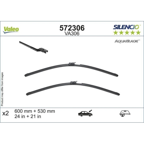 Wischblatt Valeo 572306 Silencio Aquablade Set für Mercedes Benz Mercedes Benz