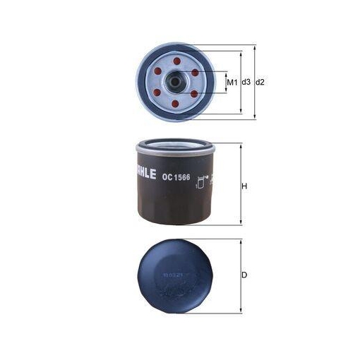 &Ouml;lfilter Mahle OC 1566 f&uuml;r Honda Lada Nissan Renault Subaru Suzuki Triumph Dacia